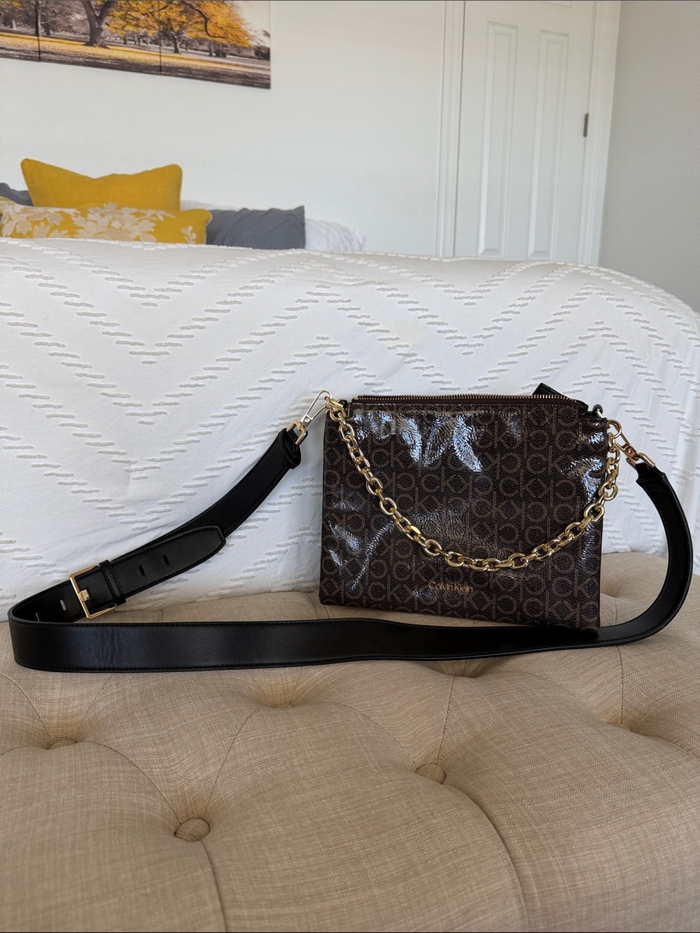 Calvin Klein Rain Triple Compartment Chain Crossbody Bag